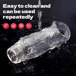Penis Sleeve Silicone Cock Rings,Reusable Penis Sleeve Enlarger Girth Enhancer,Cock Sleeve for Men,Sex Toys Enhancing Male Endurance,Delay Ejaculation Stronger Erection (Clear)