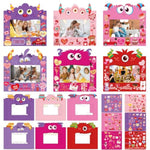 30 Pack Valentine's Day Monster Picture Frame Craft Kit for Kids, 6.7 Inch