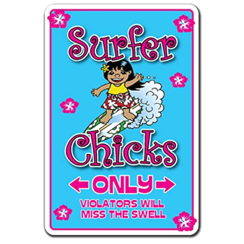 Surfer Chicks Sign Surf Board Girl Chick Surfers Chic California Surfing | Ind