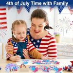 24 Pack 4th of July Craft Kit for Kids with 6 Patriotic Foam Designs & Tools