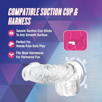 Blush Naturally Yours 6" Diamond Slim Dildo W/Balls, 1" Wide Realistic Transparent Cock - Suction Cup, Strap-On Compatible - Beginner Anal & Vaginal - Adult Sex Toy For Women, Men & Couples - (Clear)