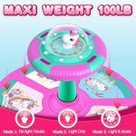 Unicorn Sit And Spin Toy For Toddlers Girls Ages 1-3 2-4, Birthday Gift For 2 3 4 Years Old Girl, 360° Spin Seat Kids Indoor Interactive Sensory Toy With Led & Music