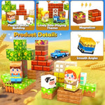 Magnetic Blocks Travel Toddler Toys Magnet Building Tiles Construction Cubes Stem Sensory Learning Farm Toys With Box Christmas Birthday Gifts For Kids Ages 3 4 5 6 7 8 Year Old Boys Girls