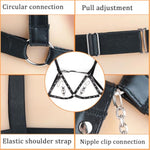 Nipple Clamp Toy Nipple Stimulator, Bdsm Bondage Breast Restraint Set, Adjustable Leather Breast Restraint Set,Sm Games Sex Toys For Women & Couples