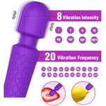 Vibrator Wand Rechargeable, Clitoral Stimulator G Spot Vibrators With 20 Patterns & 8 Speeds, Personal Cordless Wand Massager, Quiet & Waterproof Adult Sex Toys For Couples Women Pleasure Tools (A)