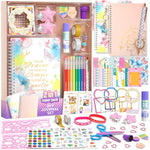 2 Pack DIY Journal Kit for Girls Ages 8-14, 70+ Pcs Scrapbook & Diary Craft Set