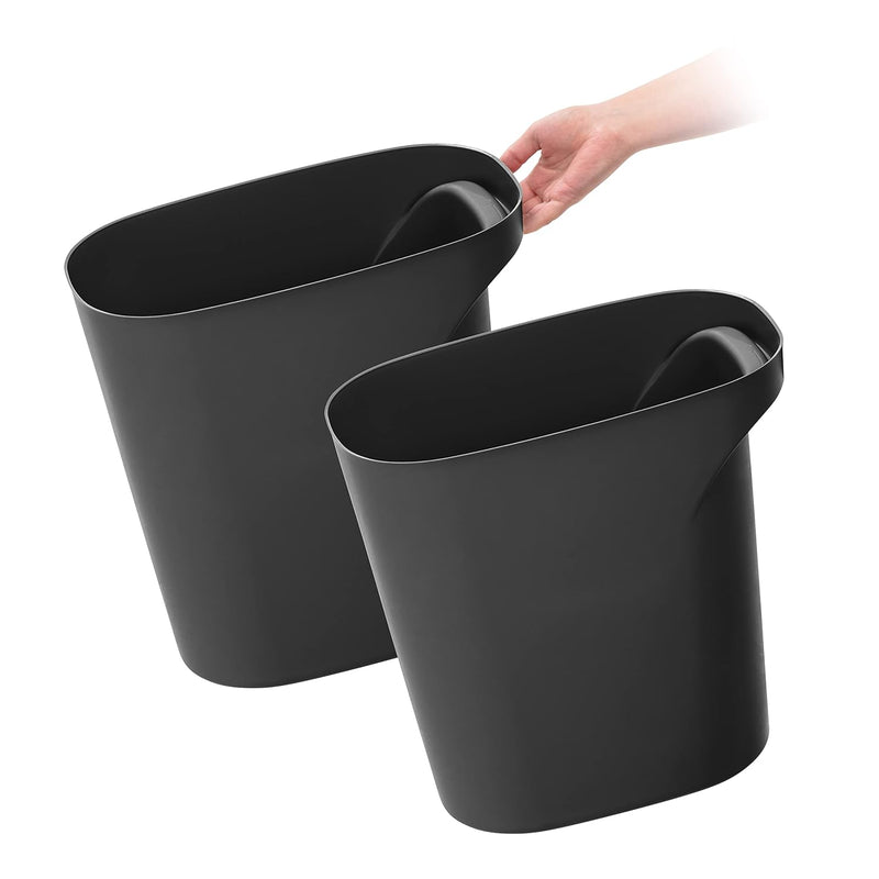 Iris Usa 2Pack 6Gal/24Qt Plastic Wastebasket Trash Cans Made With Recycled Mater