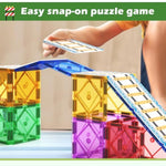 Magnetic Tiles Railroad Toppers Kids Toys Add-On Train Track Playset Playing With Trains Cars Preschool Learning Activities Stem Toys For Age 5-7