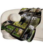 Cute Ferret Blanket For Women Girls Boys Men Funny Animal Ferrets Throw Blanket Plush Cozy Flannel Fleece Ultra Soft Fuzzy Blankets Gifts 50"X40"