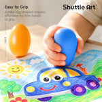 9 Color Egg Crayons for Toddlers Ages 1-3 with Coloring Book, Washable & Easy Grip