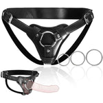 Strap On Dildo Harness Adult Sex Toys For Women Men,With Three Metal Rings, Wearable Adjustable Bondage Gear For Lesbian Gay Couple Vaginal Anal Play