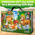 Giant Floor Puzzles For Kids Ages 4-6 - 2X3 Feet Extra-Thick 48 Pieces Toddler Puzzle Ages 3-5 – Forest Educational Activity For Boys Girls – Premium Box With Sturdy Handle & Magnetic Closure