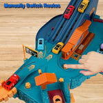 Toy Car Ramp Track, Climbing Hills Railcar Colorful Vehicles Construction Play Set With 12 Mini Racer Cars For Kids 3+(City)