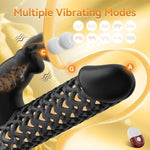 Vibrating Penis Sleeve Cock Vibrator Penis Extender Rabbit Sex Toy For Men,Remote Control Bullet Vibrator With 10 Vibration Modes For Prolonged,Male Erection Cock Ring Adult Toy For Couple (Black)