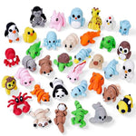 36 Pcs Mini 3D Printed Animals Figurines Set, Adorable Articulated Flexible Desk Pets For Kids, Wild, Zoo & Sea Creatures, Christmas Party Favors Stocking Stuffers, Classroom Rewards (Mix Animals)