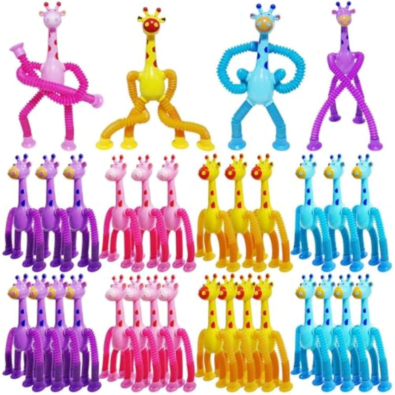32Pcs Telescopic Suction Cup Giraffe Toys, Suction Pop Tubes Giraffe Sensory Toys, Pop Fidget Toys For Toddler Travel, Easter Basket Stuffers Party Favor Birthday For Kids Boys Girls