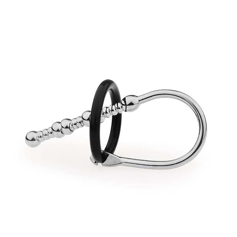 Smooth Urethral Sounds Catheter Plug Metal Urethral Rod With Silicone Penis Cock Rings(016)