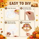 30 Sets Fall Mask Craft Kit DIY Color Your Own