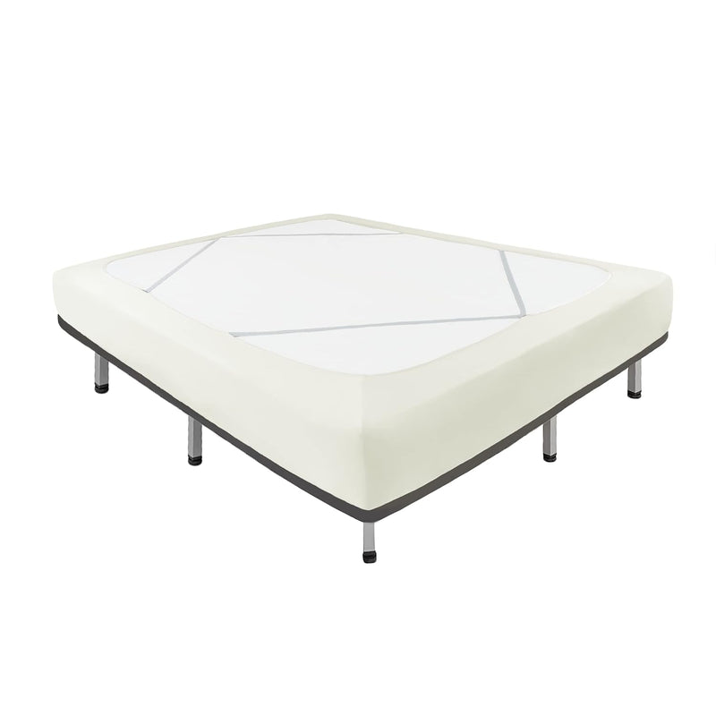 Decorative Box Spring Cover King & Cal King Size, Ivory Jersey Knit & Stretchy