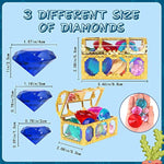 Diving Gem Pool Toys 10 Colorful Big Diamond Gem With Treasure Pirate Chest Box Summer Underwater Acrylic Gemstones Set For Kids Swimming Pool Party Favors
