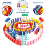 1000 Pcs Dominoes Set For Kids With Extra 11 Blocks, Wooden Building Blocks 10 Colors Dominoes Racing Tile Games Educational Toy For Kids Birthday Party With Storage Bag