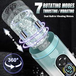 Male Masturbator Penis Pump Mens Sex Toy - Adult Sex Toys for Men Sex Toy 7 Thrusting Rotating Vibrating Sucking Licking - Pocket Pussy Adult Toys Blowjob Sex Machine Male Sex Toys Stroker