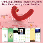 Vibrator Dildo Thrusting Sex Toys - 3 In 1 App Control G Spot Adult Toys Clitoral Stimulator With 9 Thrusting & 9 Flapping Modes Dildos Vibrators For Women?Adult Sex Toys & Games For Female Couples