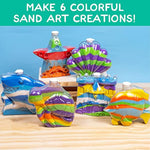 Underwater Sand Art Kit for Kids with 6 Bottles, 8 Sand Colors, Glitter & Funnel