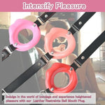 Leather Restraints Ball Mouth Plug Silicone Bondage Ball Gag Open Mouth Gag Ball Gag Black Lips Bdsm Toys Adjustable Strap Adult Toys Silicone Restraint Slave Sm Game For Lover Couple (Bo3)