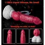 Big Monster Squirting Knot Dildo - 9.5" Huge Ejaculating Fantasy Dildo, Giant Girthy Horse Dragon Dildos With Suction Cup, Massive Ribbed Knotted Dog Dildos, Adult Sex Toys & Games For Women Men Gay