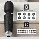 Mini Clitoral Vibrator Female Av Wand Women G-Spot Stimulator Sex Toy Vibrator Rechargeable Powerful Vibration Clit Labia Massager Orgasm Waterproof Adult Couples(Black)