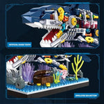 Shark Building Block Set, Ocean Building Set, Cool Mechanical Rotatable Shark Toys, Birthday Creative Ideas Gifts For Kids Adults (499 Pcs)