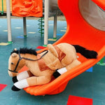 52 Inches Big Horse Stuffed Animals Cute Plush Soft Toys (Light Brown Rideable Horse), Lifelike Stuffed Animal,Good Gift For Kids,Super Soft Touch