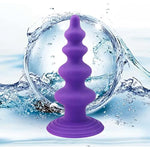 Anal Bead Butt Plug Trainer,Super Long Thick Anal Beads Butt Plugs With 5 Gradual Large Bead,Strong Suction Cup Butt Plug Sex Toys Prostate Massage Anal Trainer Dildo For Women Men(Purple)