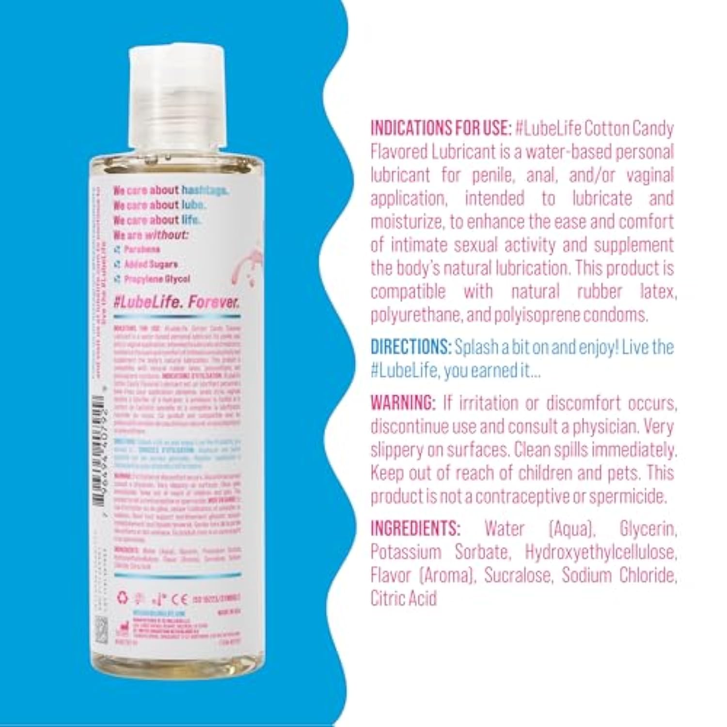 Lubelife Water-Based Cotton Candy Flavored Lubricant, Personal Lube For Men, Women And Couples, Made Without Added Sugar, 8 Fl Oz BlessMyBucket Lubelife Water-Based Cotton Candy Flavored Lubricant, Personal Lube For Men, Women And Couples, Made Without Added Sugar, 8 Fl Oz BlessMyBucket