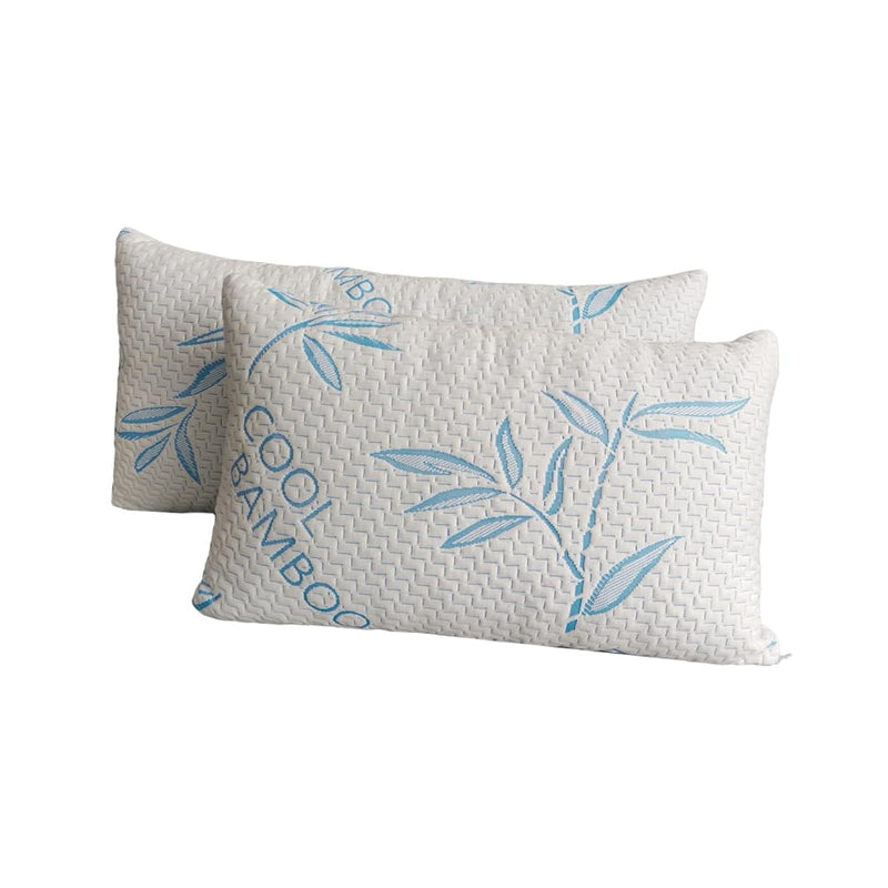 2 Pack King Size Rayon Made From Bamboo Pillows For Sleeping, Cooling Shredded