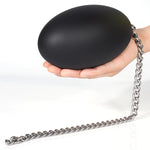 Liquid Silicone Anal Plugs Egg-Shaped Butt Plug With Stainless Steel Pull Chain Prostate Massager Vaginal Stimulation For Women Men Couple (M)