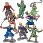 Liberty Imports 8 PCS Medieval Knight Figures - Toy Soldiers Free-Standing Figurines with Realistic Details, Medieval Party Decorations and Cake Toppers, Knight Party Favors for Kids