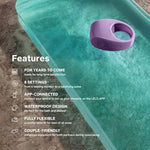 Tor 3 Vibrating Penis Ring App Connected Adult Toy For Man And Woman, Couples Sex Toy With 8 Pleasure Settings For Enhanced Sensation, Silicone Cock Ring, Base Blue