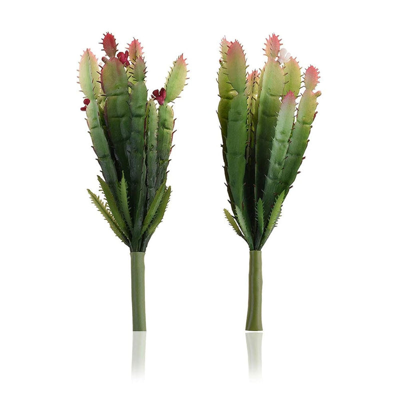 2Pcs Real Looking Artificial Cactus Artificial Cacti Plant Diy Material For Ho