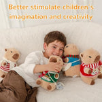 Capybara Plush With 10 Pcs Capybara Costume Christmas Style Dress Up, Christmas Set Capybara Backpack Decoratio, Capybara Stuffed Animal Birthday Gifts For Boys And Girls