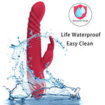 G Spot Dildo Vibrator Adult Female Sex Toys Realistic Silicone Dildos Classic Vibrators with 8 Powerful Modes Red