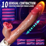 Sex Toys For Women - Realistic Dildo Rabbit Vibrator With 9 Vibration 3 Thrusting And Heating Licking Modes For Anal Clit G-Spot Stimulation,Big Penis Adult Toys For Couple, Flesh