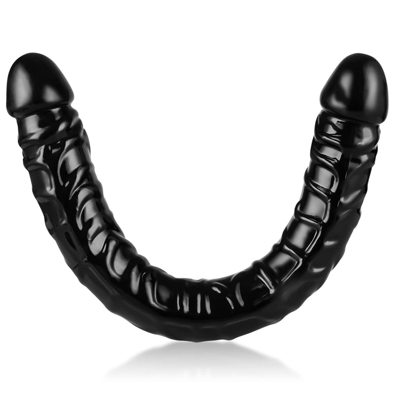 13 Inch Lover Luxe Double-Ended Dildo Waterproof Jelly Double Dongs Realistic Dildo Cock Butt Plug Massager G-Spot Stimulation Orgasmic Adult Sex Toys For Women Men,L Black