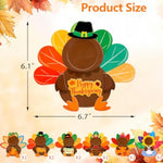 Thanksgiving Turkey Photo Frame Craft Kit for Kids with Foam Stickers and Ribbons