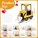 Valentine's Construction Vehicle Mailbox Kit with 33 Excavator Cards for Kids