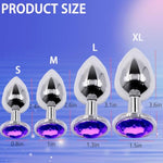 5Pcs Anal Plug Training Set-Four Crystal Jewel Anal Plugs Wide Base Prevents Slippage-Metal Anal Sex Adult Toy, 1Enema,Sex Toy Anal Training Kit For Beginner Adult Unisex Women And Men Couple(Silver)