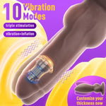 4.7'' To 8.3'' Anal Dildo Vibrator, Inflatable Dildo Black Dildo Vibrating Dildo With Adjustable Girth, Anal Sex Toys G Spot Stimulator Prostate Massager, Remote Control Couples Sex Toy (Brown)