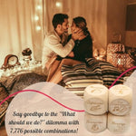 Deluxe Date Night Dice Game - Fun Romantic Couples Gift - 5 Dice, Decision Coin, Board & Carry Bag For Bachelorette, Anniversary, Wedding, Bridal Shower - Girlfriend Wife Husband Him Her Anniversaries