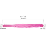 16.54 Inch Double Headed Dildo Lesbian Long Thin Dildo, Adult Sex Toy Jelly Curved Dildo Two Head Large Dildo, Couples Long Realistic Dildo Lifelike Anal Dildo For Women, Pink
